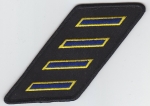 4 Hashmarks Royal Blue & Medium Gold on Black
